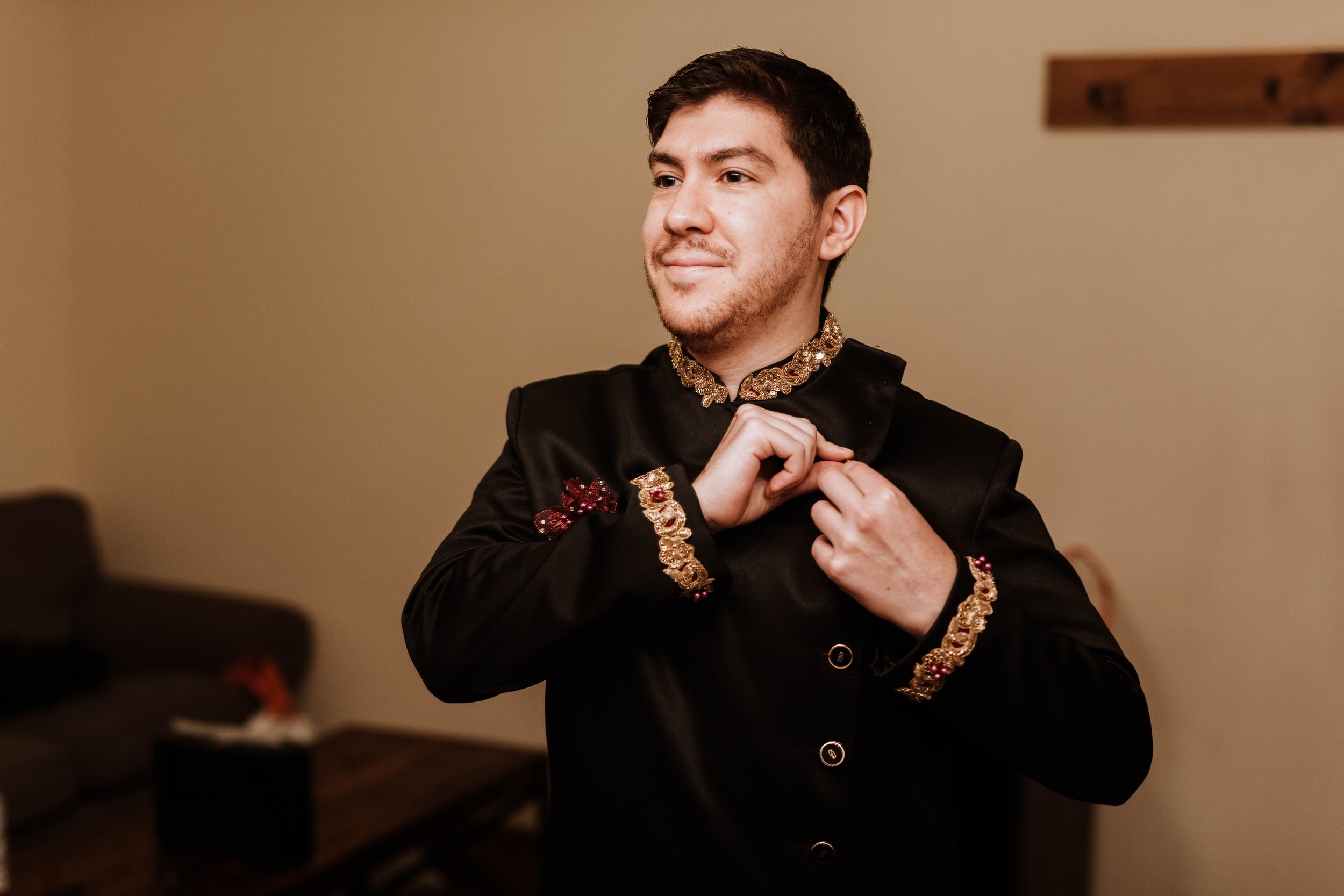 Groom gets ready for his multi-cultural wedding day