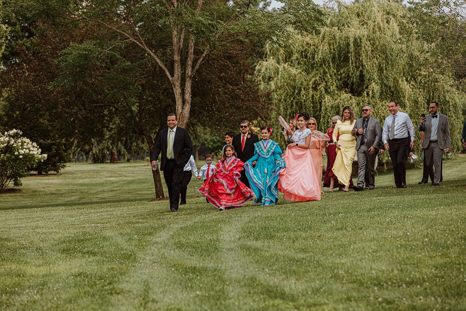 Guests arrive at the multi-cultural wedding