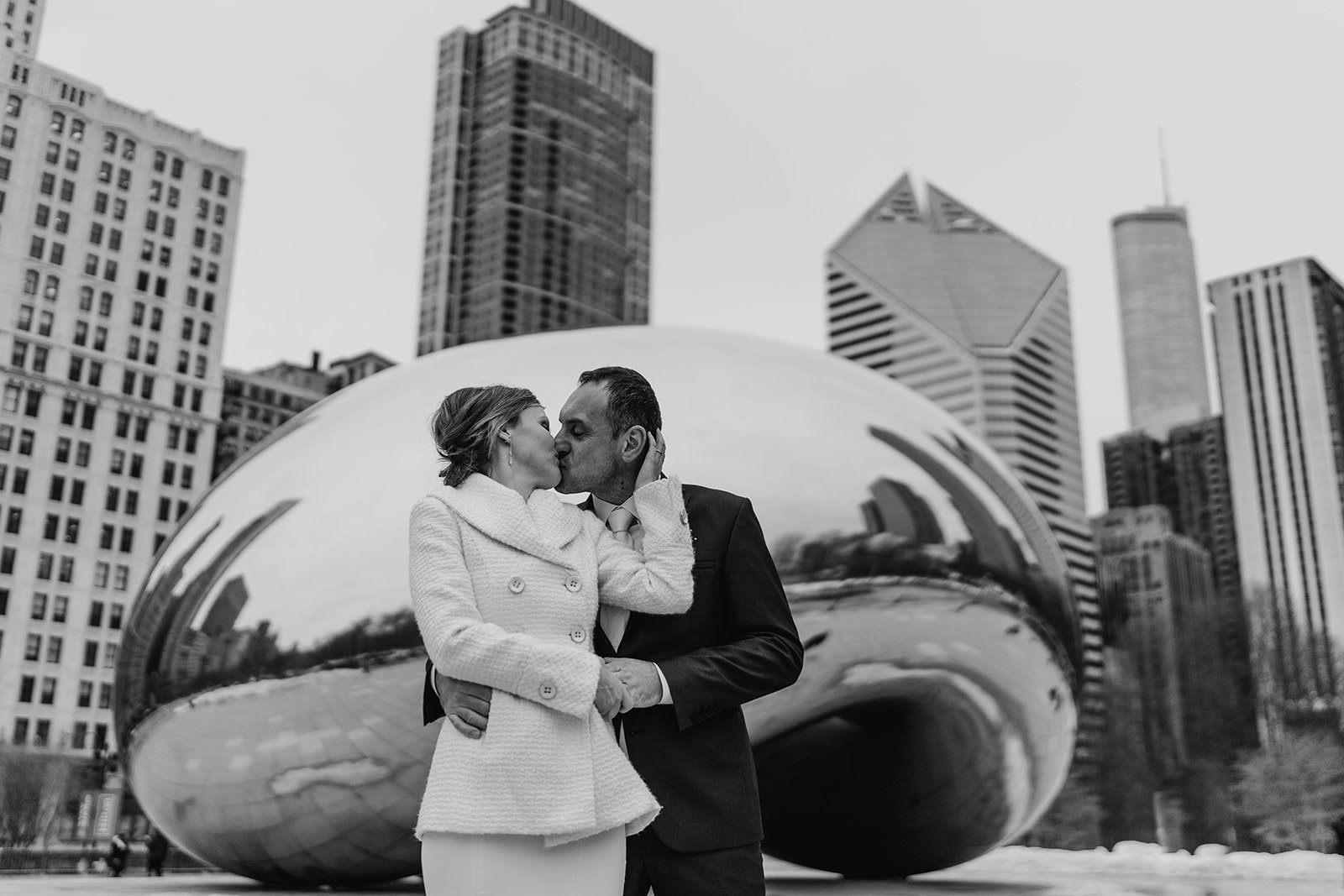 Wedding portraits at Millennium Park Chicago