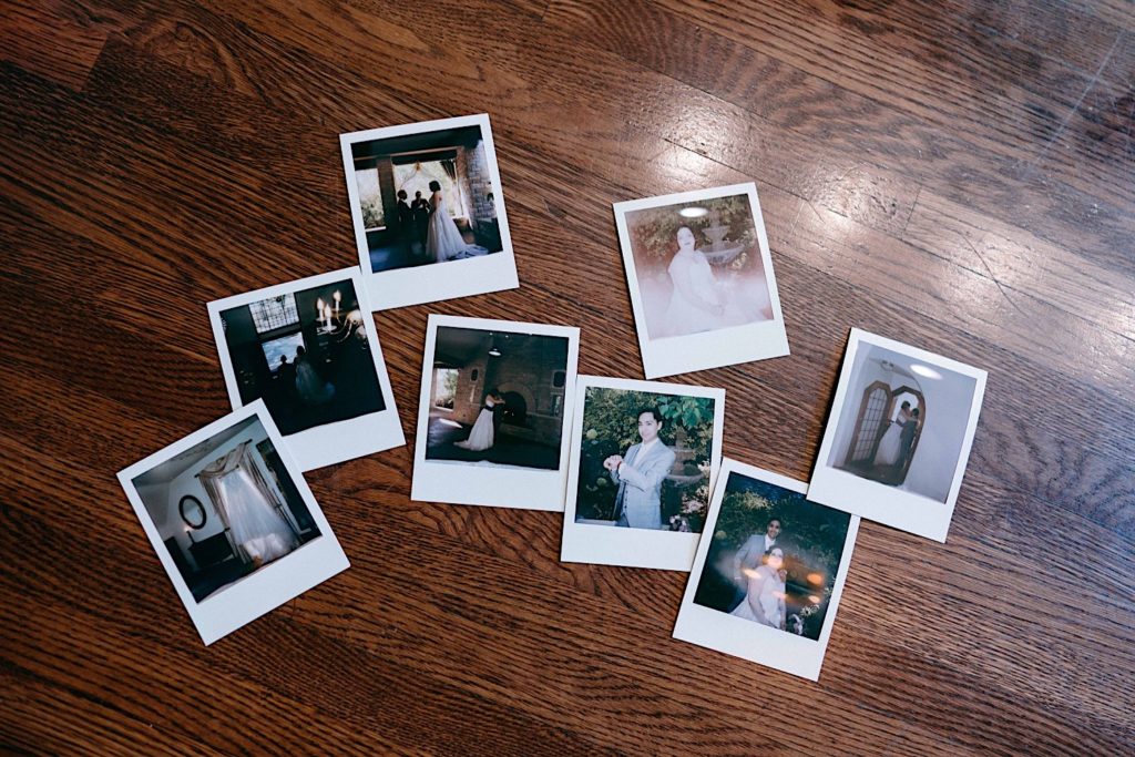 Polaroids of the wedding day.