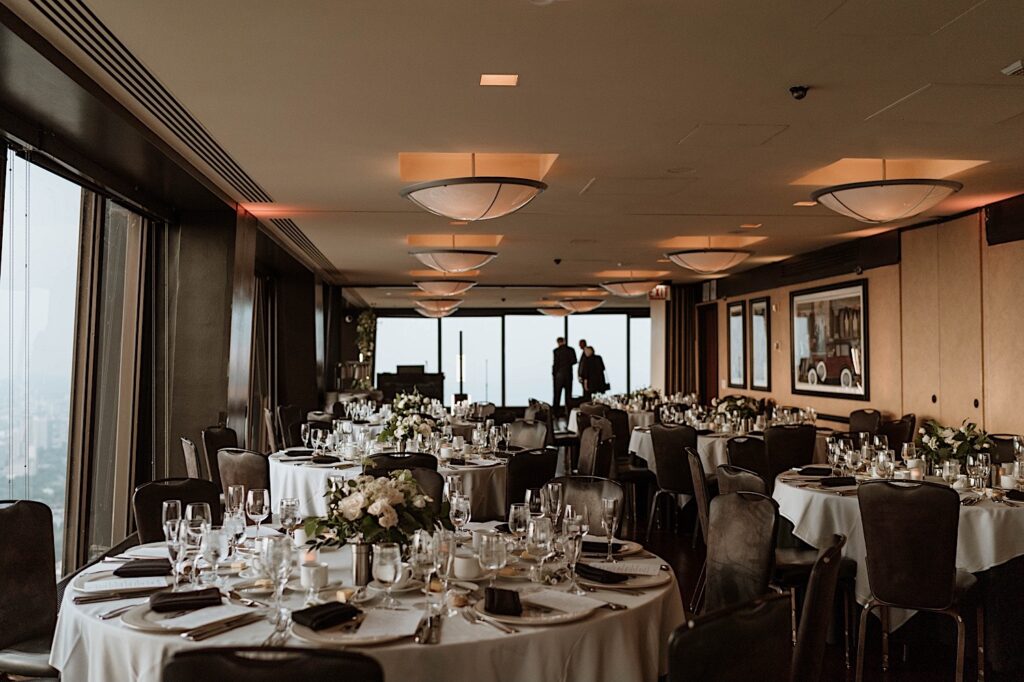 The reception space at the 95th Floor Signature Room in Chicago