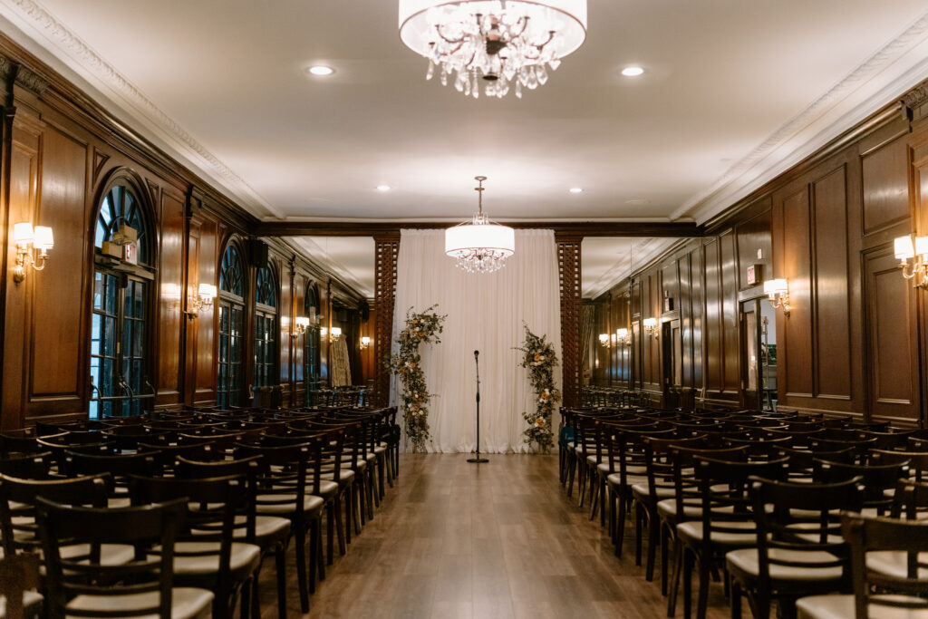 interior details of the ceremony space at Salvatore's Chicago